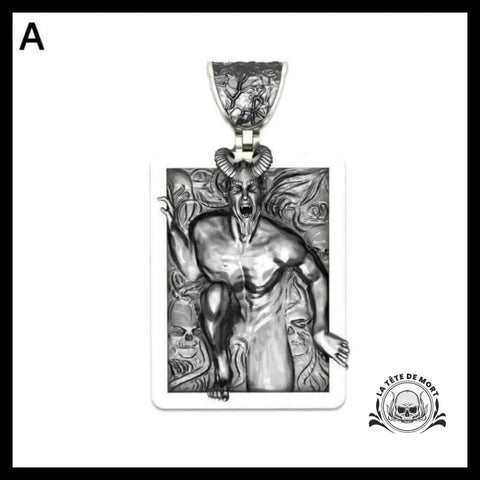 Collier Tête de Mort Demon Argente