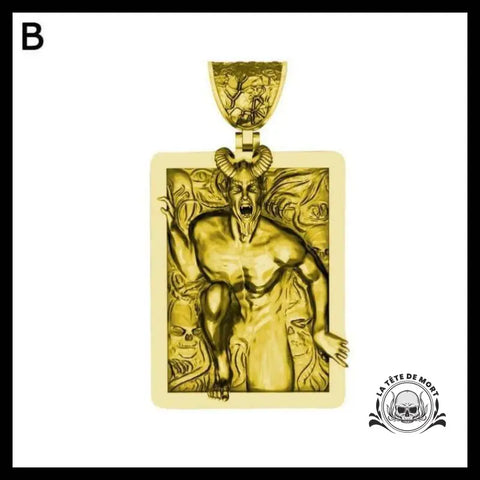 Collier Tête de Mort Demon Dore