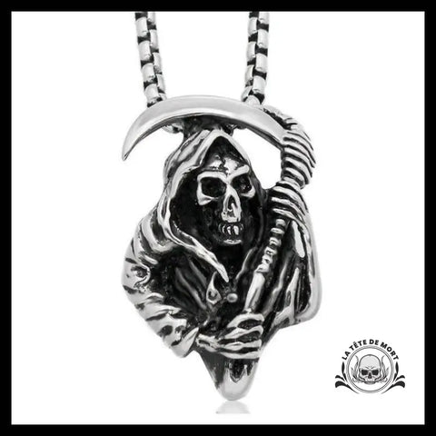 Collier Tête de Mort Gothique la Grande Faucheuse