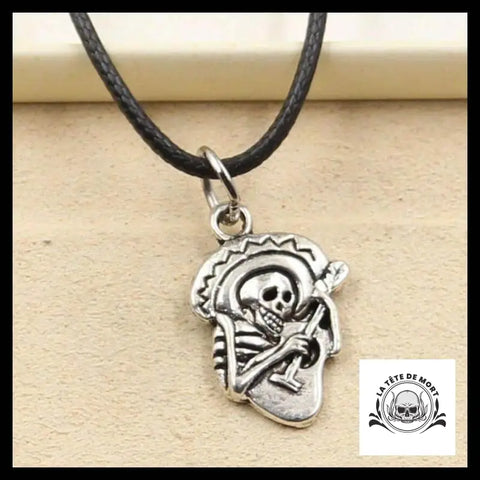 Collier Tête de Mort Guitare