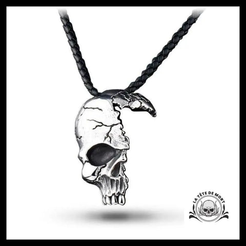 Collier Tête de Mort Homme (Cuir)