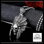 Collier Tête de Mort Indien (Acier)