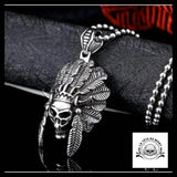 Collier Tête de Mort Indien (Acier)