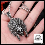 Collier Tête de Mort Indien (Acier)