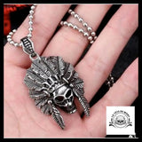 Collier Tête de Mort Indien (Acier)