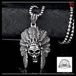 Collier Tête de Mort Indien (Acier)