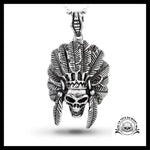 Collier Tête de Mort Indien (Acier)