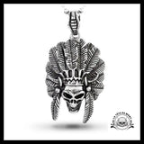 Collier Tête de Mort Indien (Acier)
