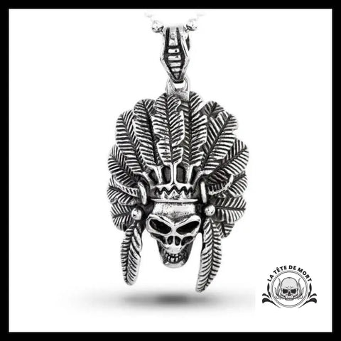 Collier Tête de Mort Indien (Acier)