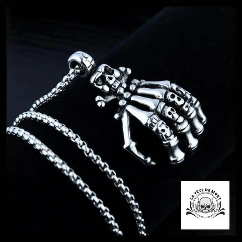 Collier Tête de Mort Main Du Diable