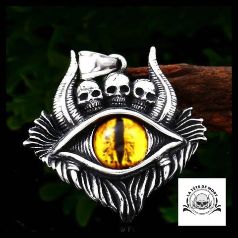 Collier Tête de Mort Mauvais Oeil