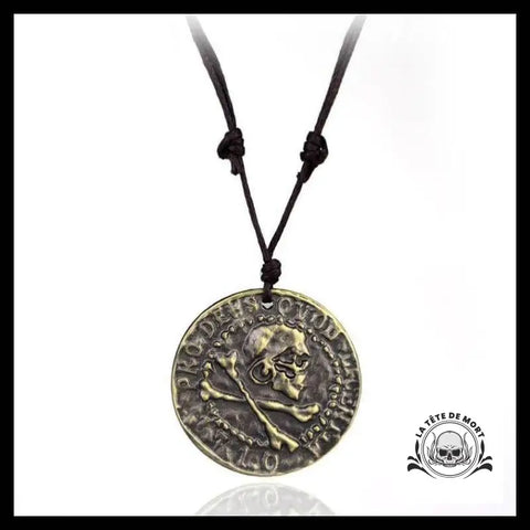 Collier Tête de Mort Monnaie Pirate
