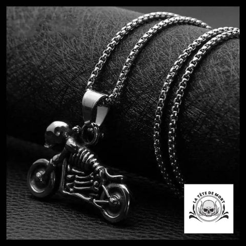 Collier Tête de Mort Moto Biker