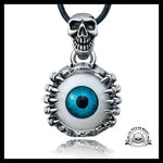 Collier Tête de Mort Oeil Bleu
