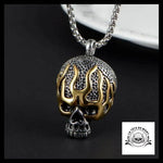 Collier Tête de Mort Or (Acier)