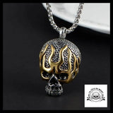 Collier Tête de Mort Or (Acier)