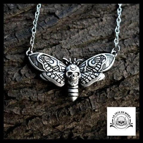 Collier Tête de Mort Papillon