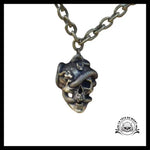 Collier Tête de Mort Serpent Bronze