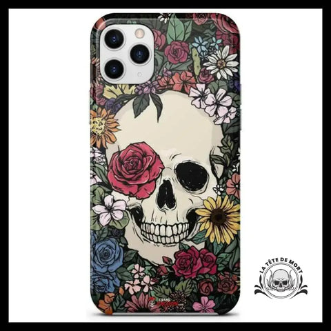 Coque Crâne Fleurs (iPhone)