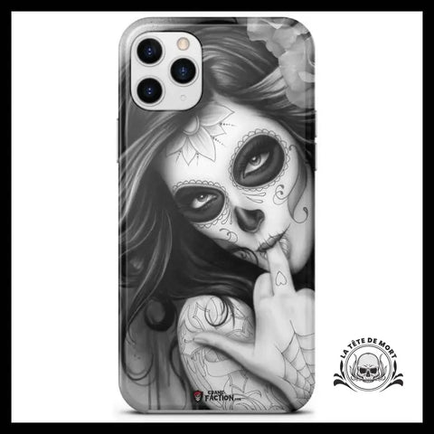 Coque Tête de Mort Mexicaine Noir et Blanc (iPhone)