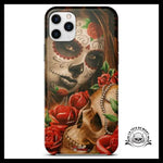Coque Tête de Mort Mexicaine Avec Rose (iPhone)