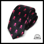 Cravate Tête de Mort Rose