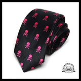 Cravate Tête de Mort Rose