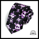 Cravate Tête de Mort Violette