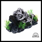 Décoration Aquarium Tête de Mort Plantes