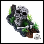 Décoration Aquarium Tête de Mort Plantes