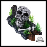 Décoration Aquarium Tête de Mort Plantes