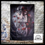 Drapeau Crâne et Rose