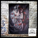Drapeau Crâne et Rose