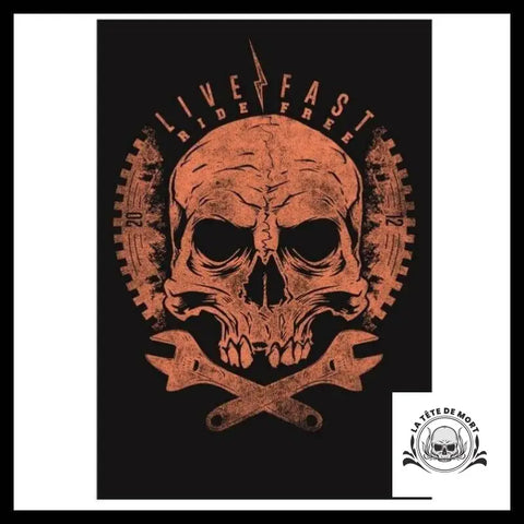 Drapeau Tête de Mort Motard