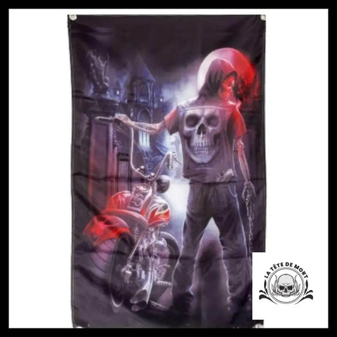 Drapeau Tête de Mort Moto