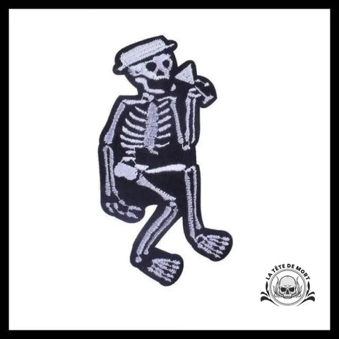 Écusson Squelette Noir et Blanc