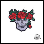 Écusson Tête de Mort Avec Fleurs