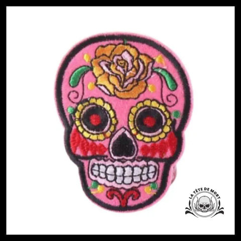 Écusson Tête de Mort Mexicaine Colorée
