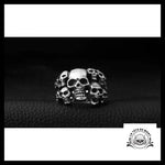 Grosse Bague Tête de Mort (Acier)