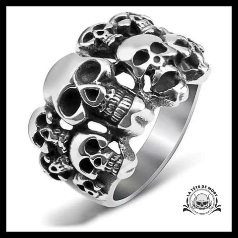 Grosse Bague Tête de Mort (Acier)