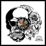 Horloge Tête de Mort Bouquet Roses
