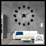 Horloge Tête de Mort Murale