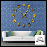 Horloge Tête de Mort Murale