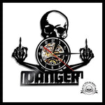 Horloge Tête de Mort Vynile Danger Noire