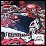 Housse de Couette Tête Mort Mexicaine avec Rose