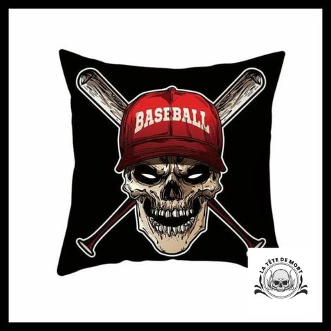Housse de Coussin Tête Mort Baseball