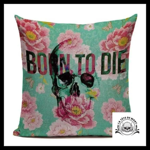 Housse de Coussin Tête Mort Born To Die