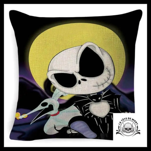 Housse de Coussin Tête Mort Chien Fantôme