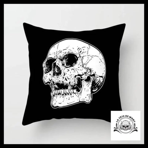 Housse de Coussin Tête Mort Crâne Volant