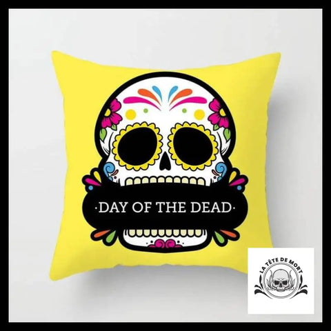 Housse de Coussin Tête Mort Day Of The Dead